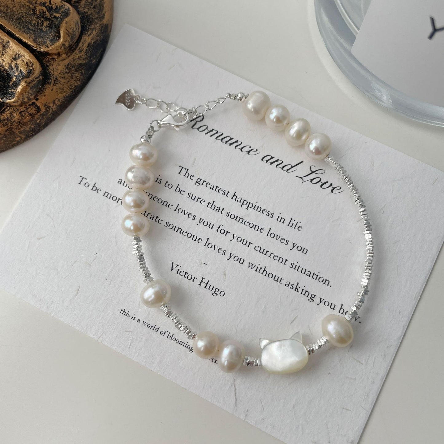 925 Silver Natural Freshwater Pearl Bracelet