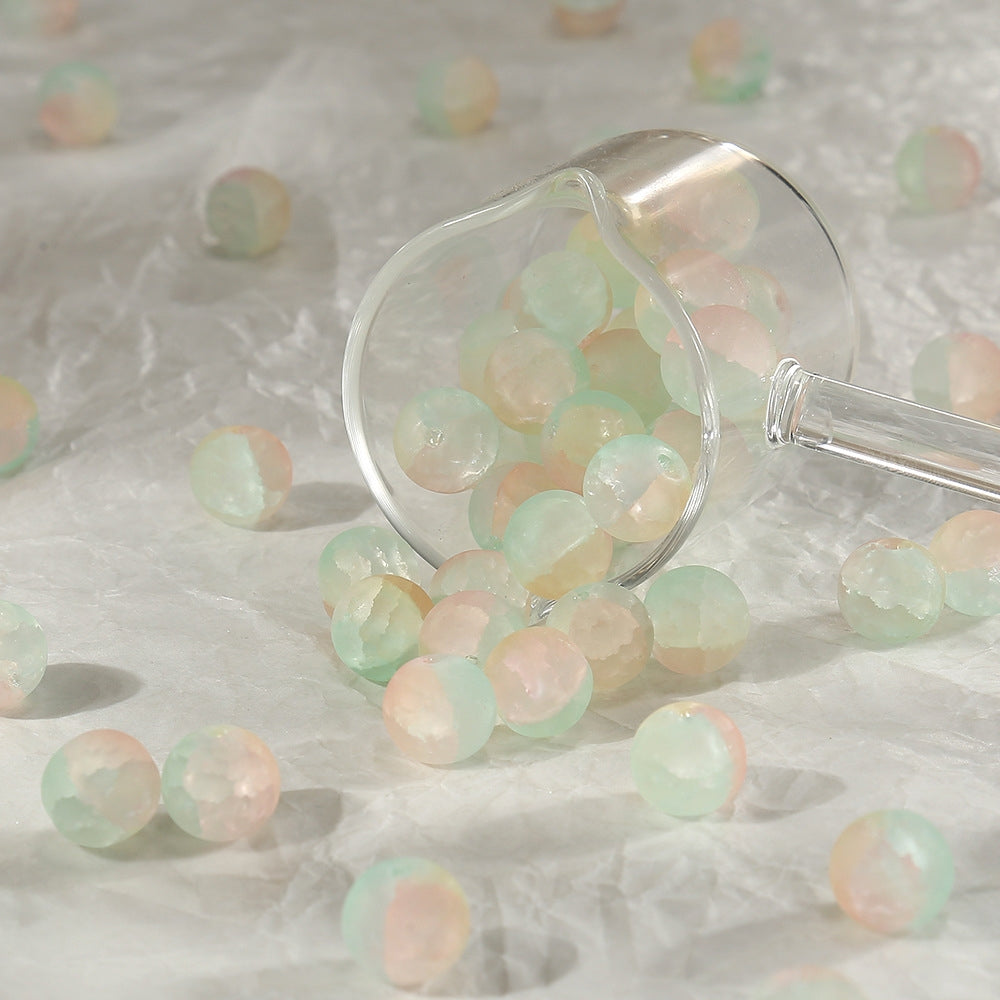 10mm 【Floating in the Milky Way】 Matte Jade Fragmented Glass Beads Handmade DIY mobile phone chain, bag hanging decorations materials