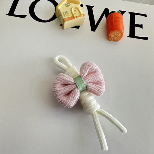 Colorful DIY handmade mobile phone hanger with bow-shaped bag accessory