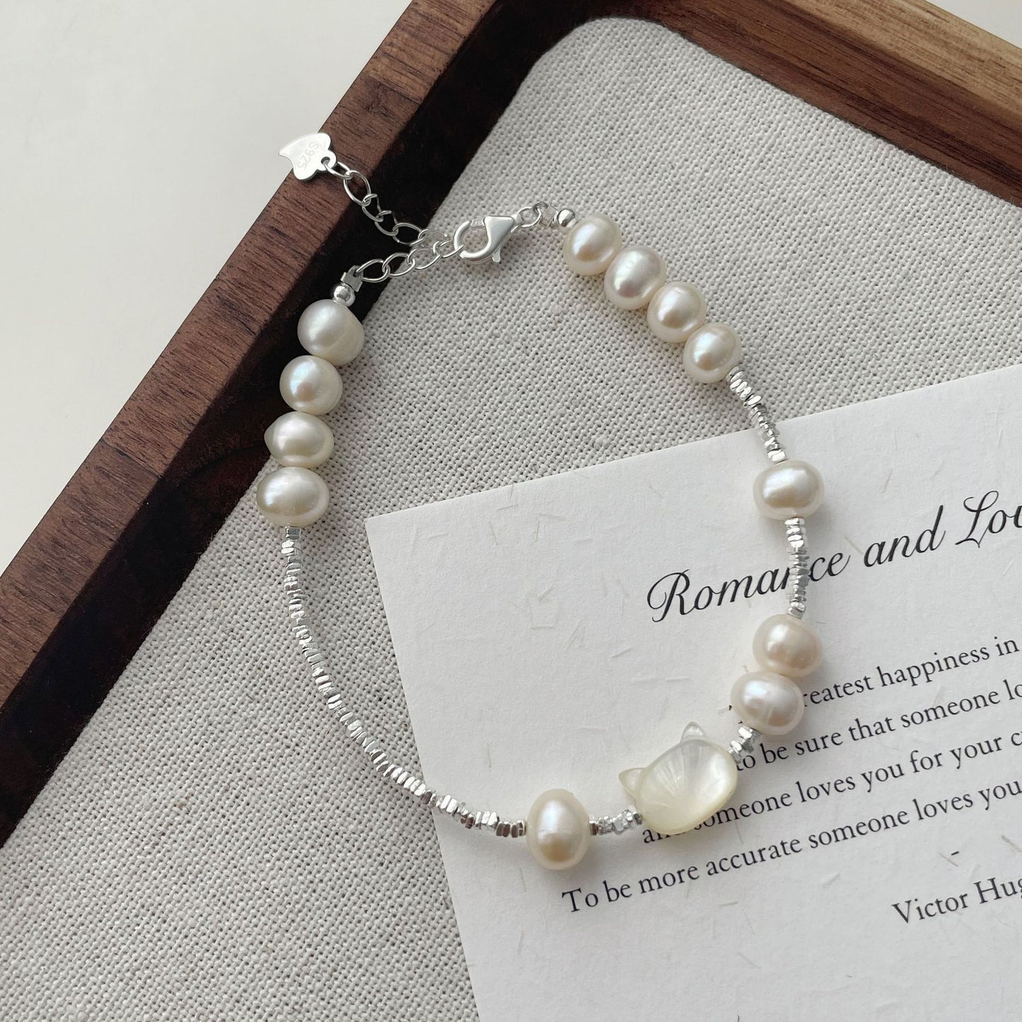 925 Silver Natural Freshwater Pearl Bracelet
