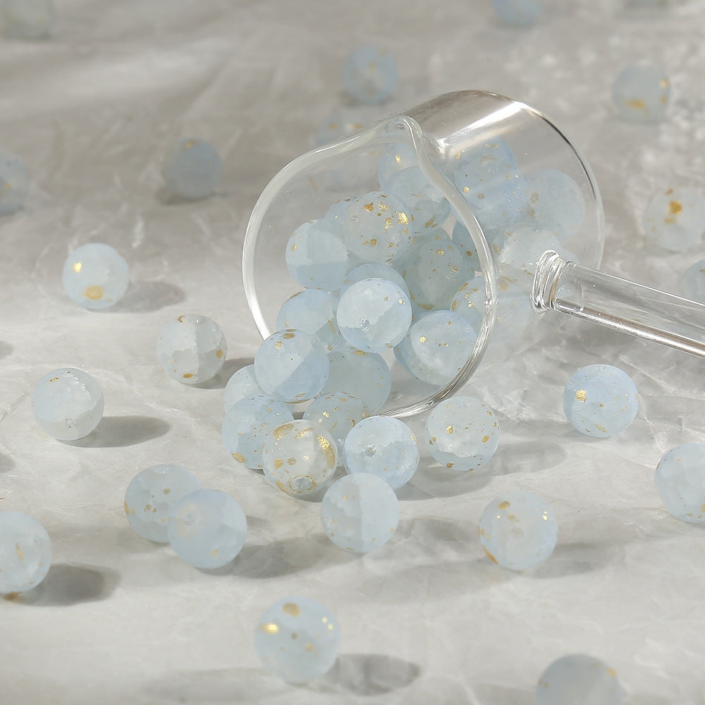 10mm 【Floating in the Milky Way】 Matte Jade Fragmented Glass Beads Handmade DIY mobile phone chain, bag hanging decorations materials