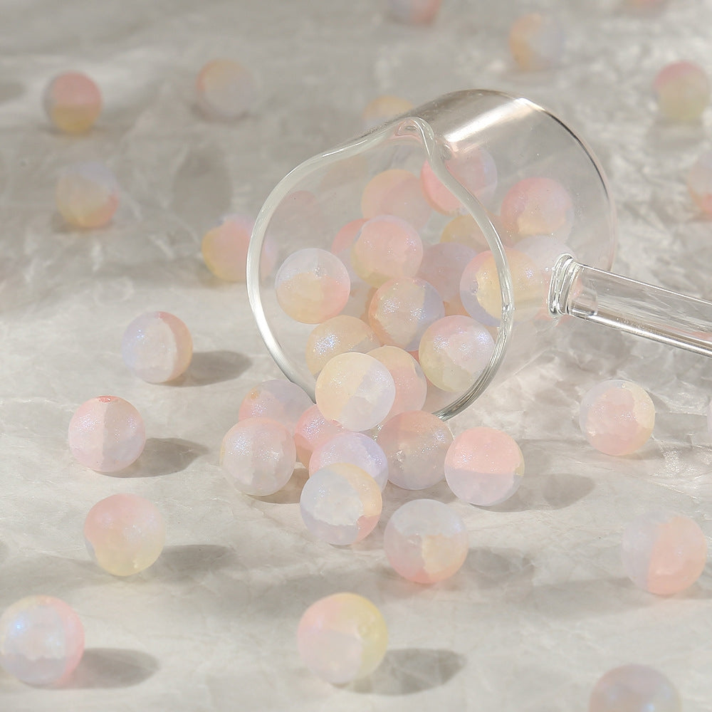 10mm 【Floating in the Milky Way】 Matte Jade Fragmented Glass Beads Handmade DIY mobile phone chain, bag hanging decorations materials