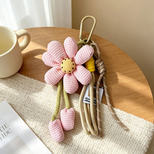 Cute cartoon flower pendant for girls' bags and mobile phone accessories